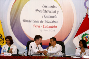 Juan Manuel Santos (Colombia) y Ollanta Humala (Perú). Fofo: Presidencia de la República.